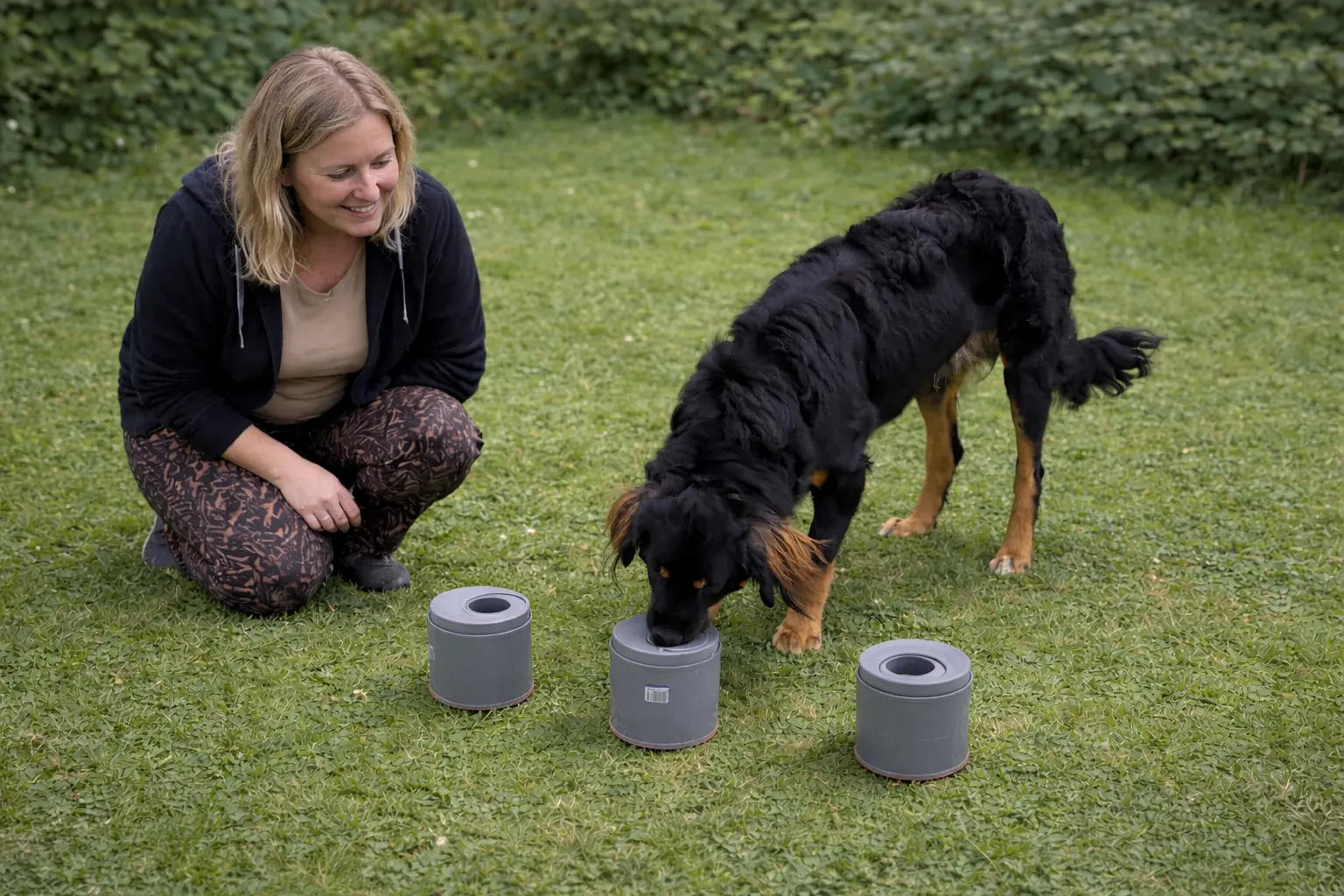 Detectietraining met hond en begeleider